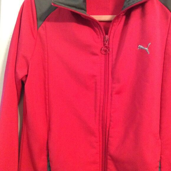 Puma Pink Gray Medium M track jacket zip front stretch - Picture 4 of 7